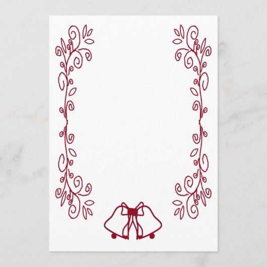 Bourgondische klokken Scrollwork Ontwerp Wedding Menu (Achterkant)