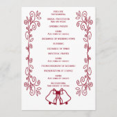Bourgondische klokken Scrollwork Ontwerp Wedding Programmakaart (Achterkant)