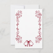 Bourgondische klokken Scrollwork Ontwerp Wedding RSVP Kaartje (Achterkant)
