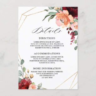 Bourgondische koraal Sinaasappel eucalyptus bruilo Informatiekaartje
