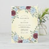 Bourgondische Korenbloem Hydrangea Eucalyptus Brui Kaart (Staand voorkant)