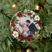 Bourgondische krans familiefoto