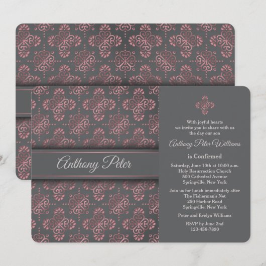 Bourgondische Kruis religieuze uitnodiging (Voorkant / Achterkant)