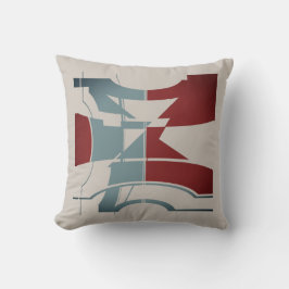 Bourgondische leisteen blauw grijs gebogen geometr kussen