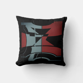 Bourgondische leisteen blauw zwart gebogen geometr kussen