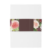 Bourgondische lente Monogram bruiloft uitnodiging Uitnodigingen Wikkel (Achterkant Voorbeeld)