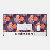 Bourgondische lentebloemen Sinaasappel Paarse Bureaumat (Keyboard & Muis)