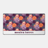 Bourgondische lentebloemen Sinaasappel Paarse Bureaumat (Voorkant)