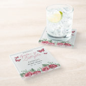 Bourgondische levensduur van vlinders Vrijgezellen Glazen Onderzetter (Schuin)