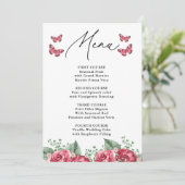 Bourgondische levensduur van vlinders Vrijgezellen Menu (Staand voorkant)