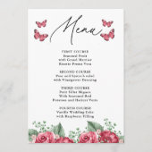 Bourgondische levensduur van vlinders Vrijgezellen Menu (Voorkant)