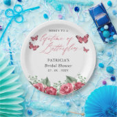 Bourgondische levenslange vlinders Bruidsdiner Papieren Bordje (Feest)