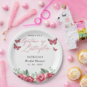 Bourgondische levenslange vlinders Bruidsdiner Papieren Bordje (Feest)