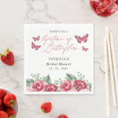 Bourgondische levenslange vlinders Bruidsdiner Servet (Insitu)