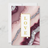 *~ Bourgondische LIEFDE Agaat AR66 RSVP QR bruilof Kaart (Voorkant)