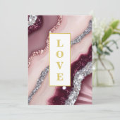 *~ Bourgondische LIEFDE Agaat AR66 RSVP QR bruilof Kaart (Staand voorkant)