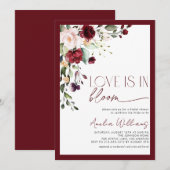 Bourgondische liefde is in bloei Waterverf Kaart (Voorkant / Achterkant)