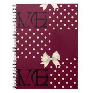 Bourgondische liefdesboog vintage stippen coquette notitieboek