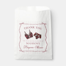 Bourgondische lingerie douche vrijgezellenfeest de bedankzakje