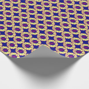 Bourgondische lint bloemen op citroendonuts blauw cadeaupapier