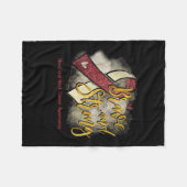 Bourgondische lint dappere en sterke hoofd nekkank fleece deken (Voorkant (Horizontaal))