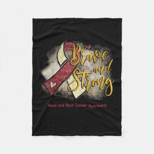 Bourgondische lint dappere en sterke hoofd nekkank fleece deken (Voorkant)