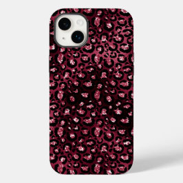 Bourgondische luipaard print glitter Case-Mate iPhone 14 plus hoesje