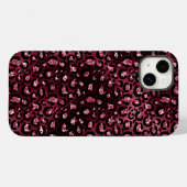 Bourgondische luipaard print glitter Case-Mate iPhone case (Achterkant (horizontaal))