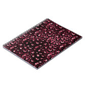 Bourgondische luipaard print glitter notitieboek (Linkerzijde)