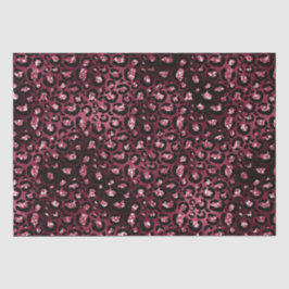 Bourgondische luipaard print glitter tissuepapier