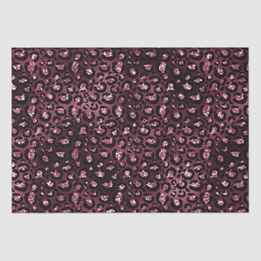 Bourgondische luipaard print glitter tissuepapier (Voorkant)