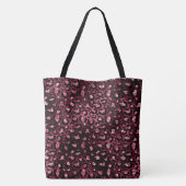 Bourgondische luipaard print glitter tote bag (Achterkant)