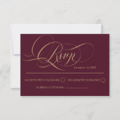 Bourgondische luxe bruiloft RSVP kaartje (Voorkant)