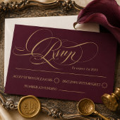 Bourgondische luxe bruiloft RSVP kaartje