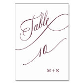 Bourgondische luxe kalligrafie bruiloft nummer 10, kaart (Achterkant)