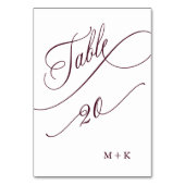 Bourgondische luxe kalligrafie bruiloft nummer 20, kaart (Voorkant)