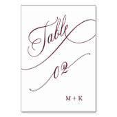 Bourgondische luxe kalligrafie bruiloft nummer 2, kaart (Achterkant)