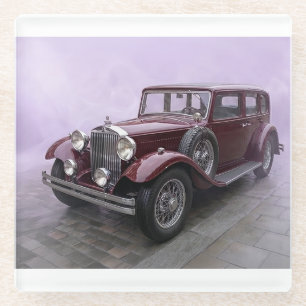 Bourgondische luxe sedan uit de jaren 30 glazen onderzetter
