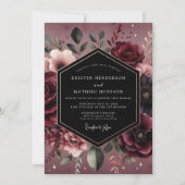 Bourgondische luxe trouwbloemen kaart (Voorkant)