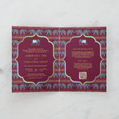 Bourgondische marine blauw goud olifant Indiase br (Binnen)