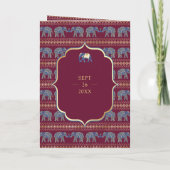 Bourgondische marine blauw goud olifant Indiase br (Achterkant)