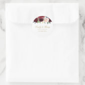 Bourgondische marine bloeit bruiloft sticker (Tas)