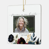 Bourgondische marine bloemenmonument plein keramisch ornament (Links)