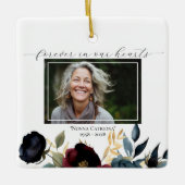 Bourgondische marine bloemenmonument plein keramisch ornament (Voorkant)