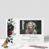 Bourgondische marine bloemfoto begrafenismonument gastenboek