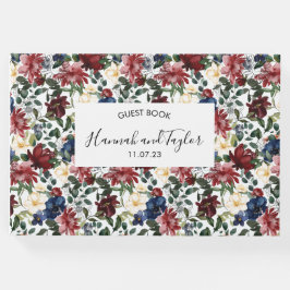 Bourgondische marine bruiloft gastenboek