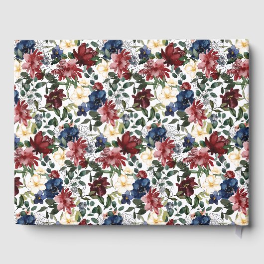 Bourgondische marine bruiloft gastenboek (Achterkant)