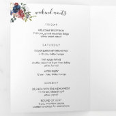 Bourgondische marine bruiloft welkomstbrief & reis drieluik programma (Binnenzijde eerst)