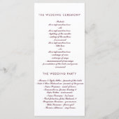 Bourgondische marine en gouden bloemen bruiloft pr programmakaart (Achterkant)