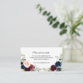 Bourgondische marine geometrische bruiloft Website Informatiekaartje (Staand voorkant)